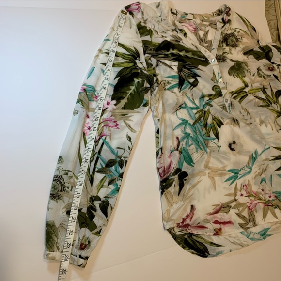 Soya Concept long sleeve tropical shirt with rollable sleeves to 3/4 length sz L - Picture 5 of 8